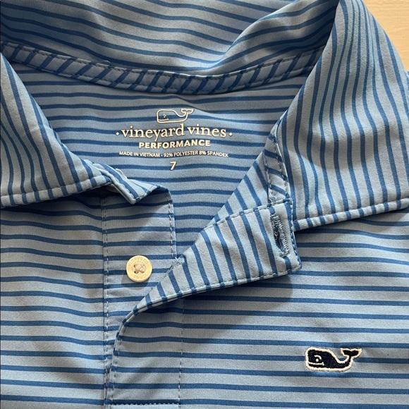 Set of 2 Vineyard Vines Performance Kids' Blue Polo Shirts - Picture 3 of 7